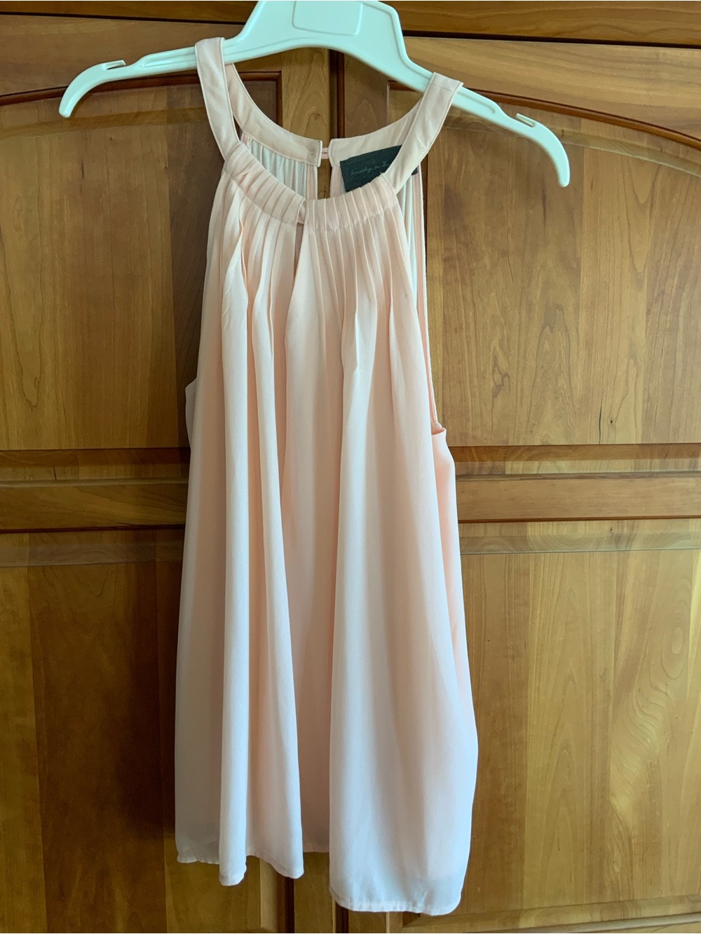Sunday in Brooklyn, XL, Pale Peachy Chiffon front, Cotton back w/scarf. - Picture 6 of 9